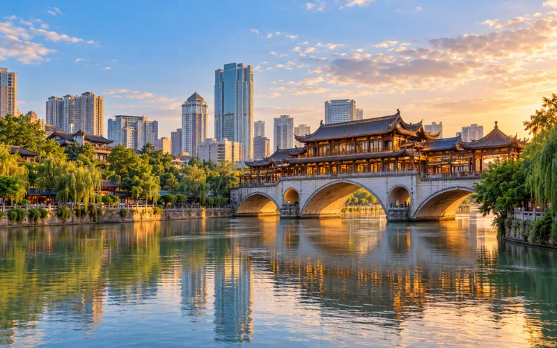 Chengdu city illustration